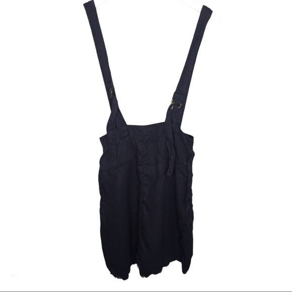 MANGO CASUAL Jean Pinafore/Overall Skirt With Pockets Black Size XS - Picture 7 of 8